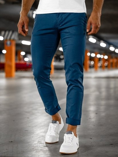 Pantaloni chinos indigo bărbați Bolf 1146