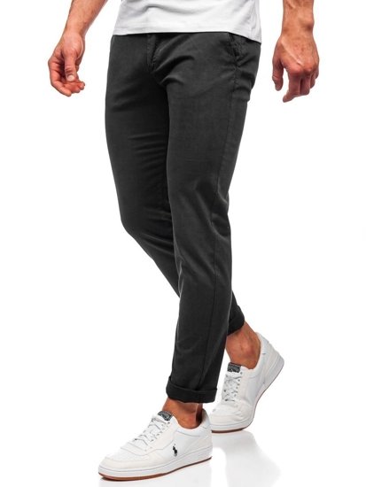 Pantaloni chinos negri bărbați Bolf 1146