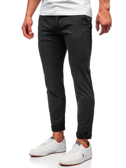 Pantaloni chinos negri bărbați Bolf 1146