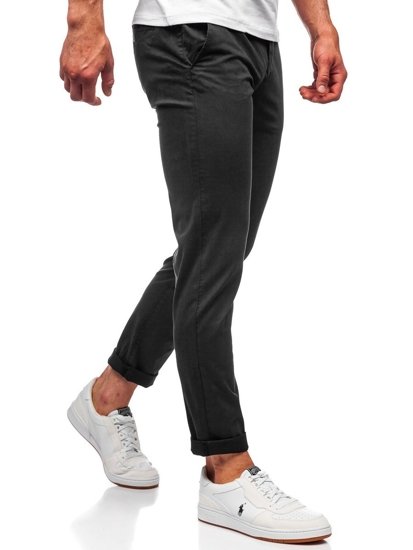 Pantaloni chinos negri bărbați Bolf 1146