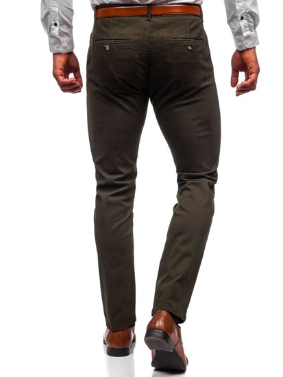 Pantaloni chinos verzi-închis bărbati Bolf 1143