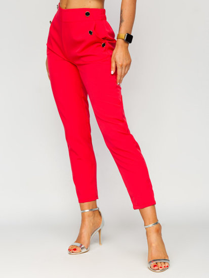 Pantaloni coral cu nasturi decorativi dame Bolf 8155