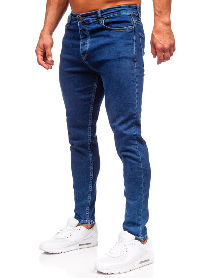 Pantaloni de blugi pentru bărbați, de culoare bleumarin, cu ajustare normală Bolf 6019