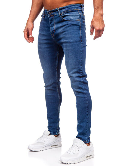 Pantaloni de blugi slim pentru bărbați, albastru marin Bolf 6262