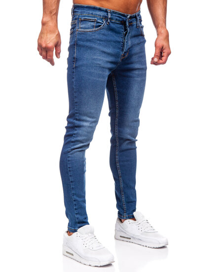 Pantaloni de blugi slim pentru bărbați, albastru marin Bolf 6262