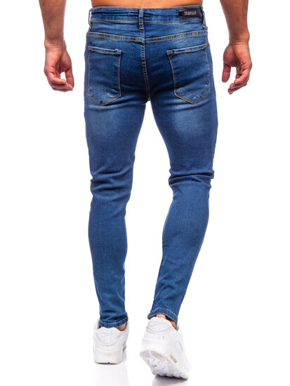 Pantaloni de blugi slim pentru bărbați, albastru marin Bolf 6262