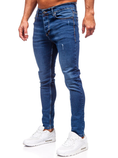 Pantaloni de blugi slim pentru bărbați, albastru marin Bolf 6264