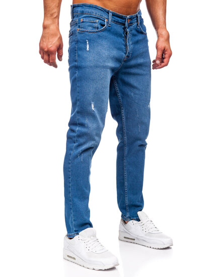 Pantaloni de blugi slim pentru bărbați, albastru marin Bolf 6453