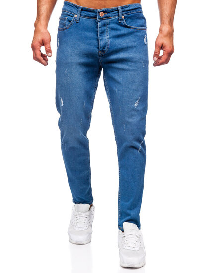 Pantaloni de blugi slim pentru bărbați, albastru marin Bolf 6453