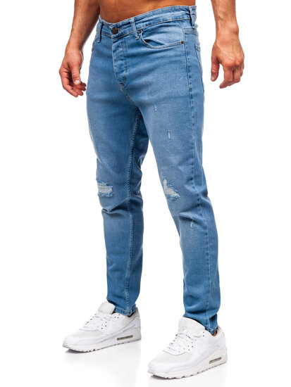 Pantaloni de blugi slim pentru bărbați, albastru marin Bolf 6462