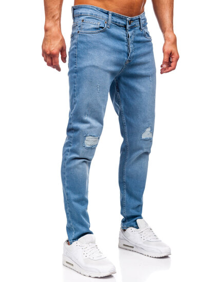 Pantaloni de blugi slim pentru bărbați, albastru marin Bolf 6462