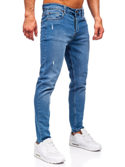 Pantaloni de blugi slim pentru bărbați, albastru marin Bolf 6485