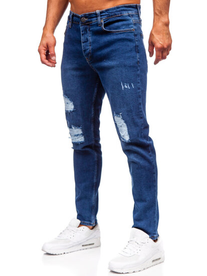 Pantaloni de blugi slim pentru bărbați, albastru marin Bolf 6536