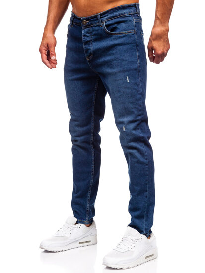 Pantaloni de blugi slim pentru bărbați, albastru marin Bolf 6561