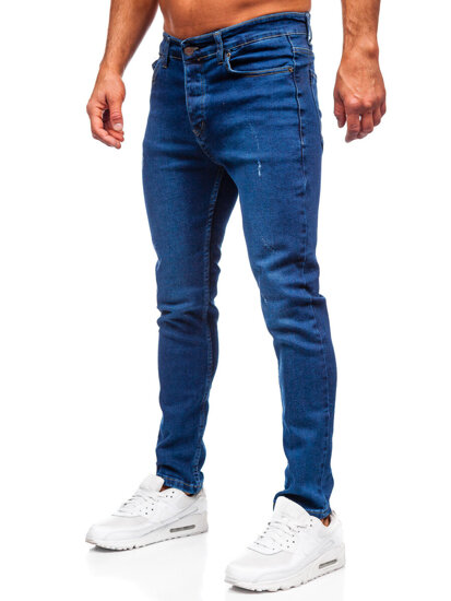 Pantaloni de blugi slim pentru bărbați, albastru marin Bolf 6736