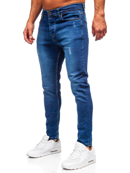 Pantaloni de blugi slim pentru bărbați, albastru marin Bolf 6758