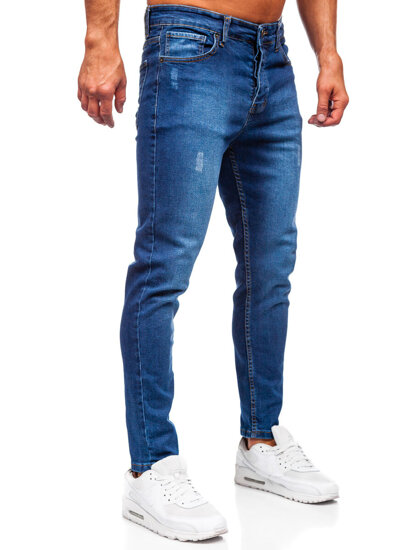 Pantaloni de blugi slim pentru bărbați, albastru marin Bolf 6758