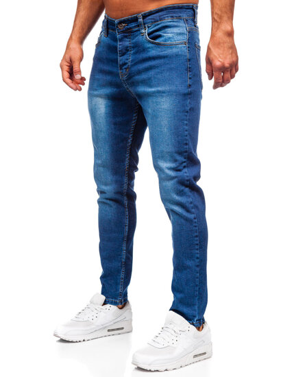 Pantaloni de blugi slim pentru bărbați, albastru marin Bolf 6761