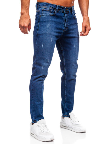 Pantaloni de blugi slim pentru bărbați, albastru marin Bolf 6835