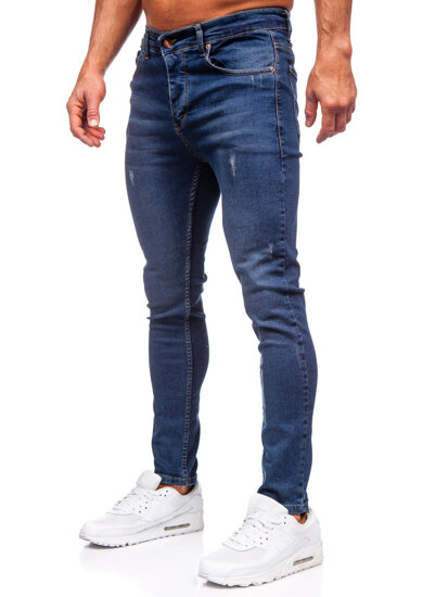 Pantaloni de blugi slim pentru bărbați, de culoare bleumarin, Bolf 6257