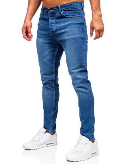 Pantaloni de blugi slim pentru bărbați, de culoare bleumarin, Bolf 6430