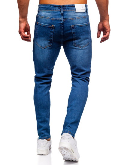 Pantaloni de blugi slim pentru bărbați, de culoare bleumarin, Bolf 6430