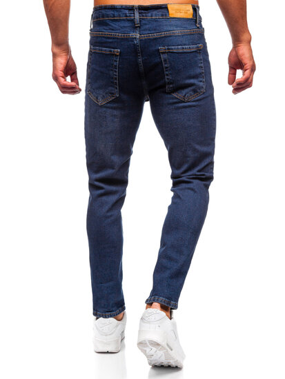 Pantaloni de blugi slim pentru bărbați, de culoare bleumarin, Bolf 6479