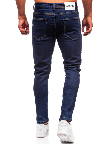 Pantaloni de blugi slim pentru bărbați, de culoare bleumarin, Bolf 6785