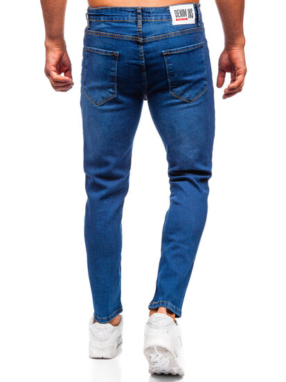 Pantaloni de blugi slim pentru bărbați, de culoare bleumarin, Bolf 6811