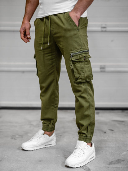 Pantaloni de jogging cargo kaki pentru bărbați Bolf MP0181MVA