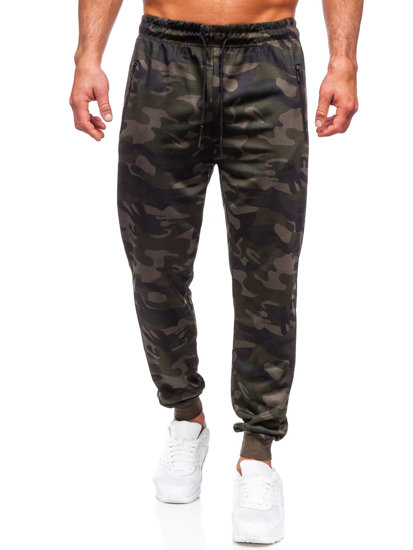 Pantaloni de jogging de camuflaj pentru bărbați, de culoare verde închis, de la Bolf JX6185