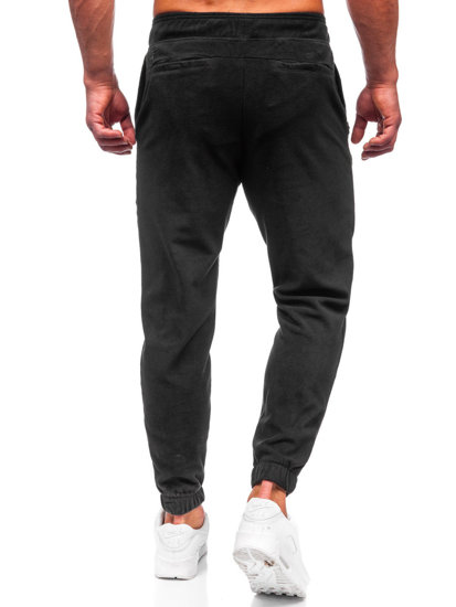 Pantaloni de jogging din fleece pentru bărbați negri 4F SPMD014