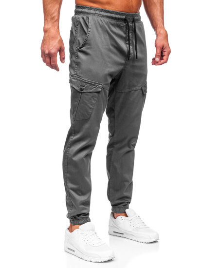 Pantaloni de jogging din material grafit Pantaloni cargo pentru bărbați Bolf 384