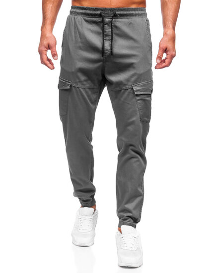 Pantaloni de jogging din material grafit Pantaloni cargo pentru bărbați Bolf 384