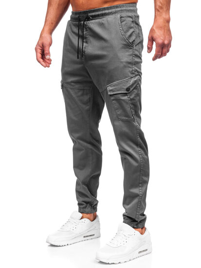 Pantaloni de jogging din material grafit Pantaloni cargo pentru bărbați Bolf 384