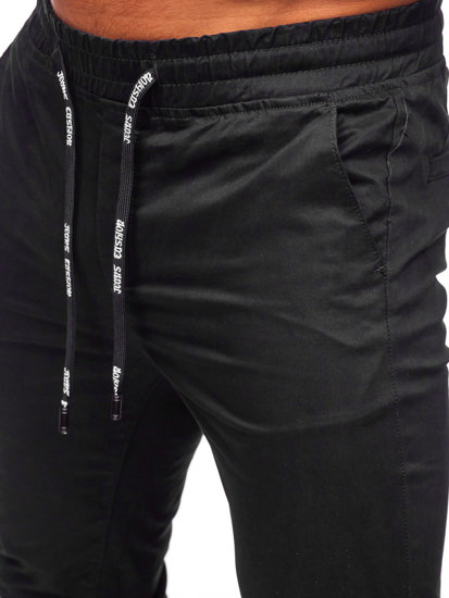 Pantaloni de jogging din material negru pentru bărbați Bolf KA6078