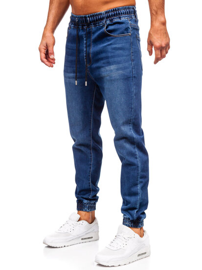 Pantaloni de jogging pentru bărbați, albastru bleumarin, Bolf 8163