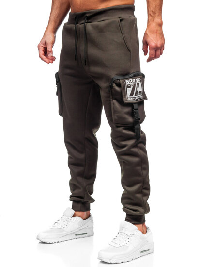 Pantaloni de jogging pentru bărbați izolați de culoare verde, pantaloni cargo, pantaloni de trening de la Bolf K23