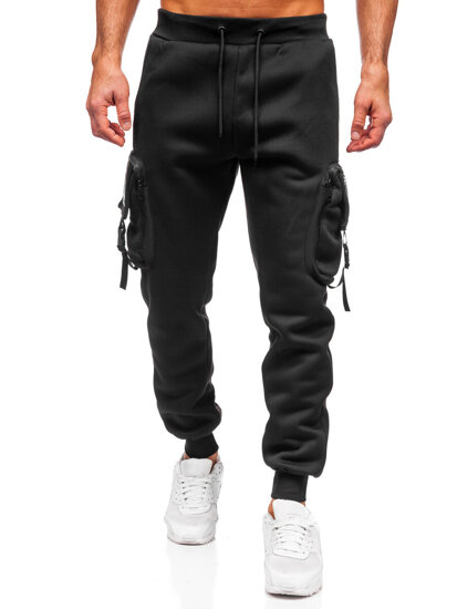 Pantaloni de jogging pentru bărbați izolați negri, pantaloni cargo, pantaloni de trening Bolf K23