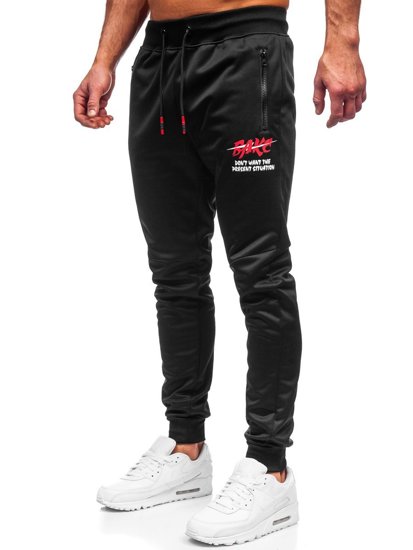 Pantaloni de training negri-rosu Bolf K50005