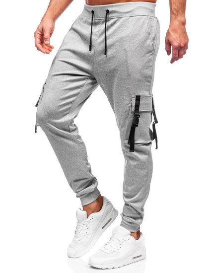 Pantaloni de trening cargo joggers gri Bolf 8K1117