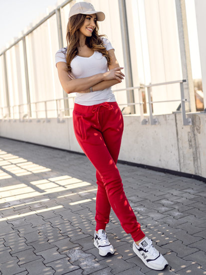 Pantaloni de trening dame roșii Bolf CK-01