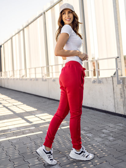 Pantaloni de trening dame roșii Bolf CK-01