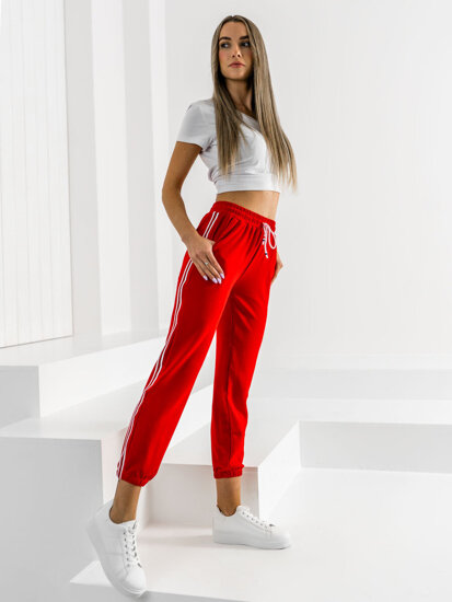 Pantaloni de trening dame roșii Bolf YW01020A