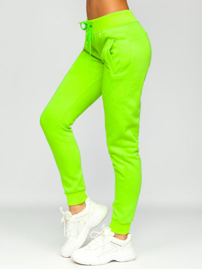 Pantaloni de trening dame verde-neon Bolf CK-01