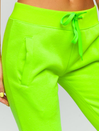 Pantaloni de trening dame verde-neon Bolf CK-01