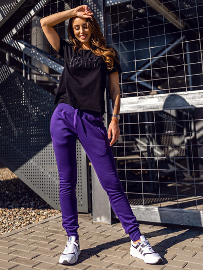 Pantaloni de trening dame violet Bolf CK-01