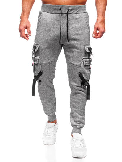 Pantaloni de trening joggers cargo gri Bolf HSS015