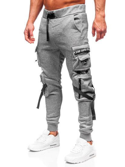 Pantaloni de trening joggers cargo gri Bolf HSS017