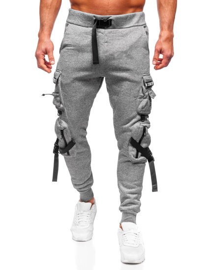 Pantaloni de trening joggers cargo gri Bolf HSS017